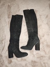 Black Over The Knee Suede Boots