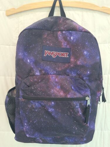 JanSport Cross Town Night Sky Backpack Galaxy 42cm x 32cm x 14cm EUC Zippers - Picture 1 of 12