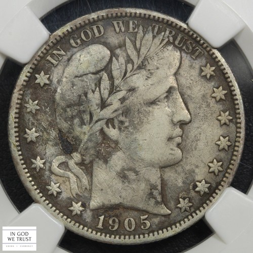 1905 S Barber Silver Half Dollar 50C NGC VF Details - Harshly Cleaned - Picture 3 of 5