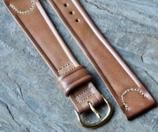 Single keeper Long vintage 19mm Shell Cordovan watch band 1930s USA strap