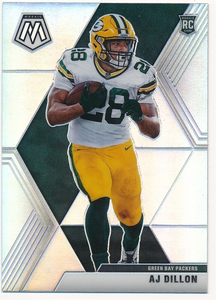 AJ DILLON 2020 PANINI MOSAIC SILVER PRIZM #226 RC ROOKIE GREEN BAY PACKERS MINT
