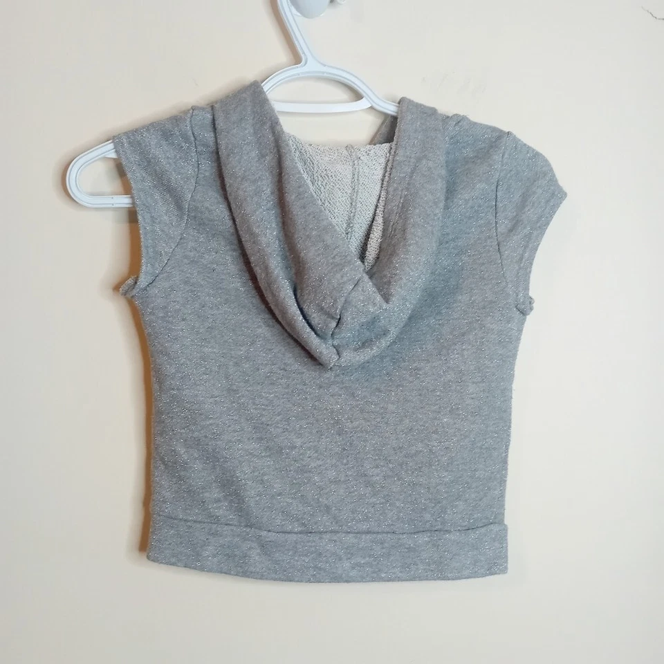 Kids Juicy Couture Sleeveless Hoodie Sweatshirt Rhinestones Zebra Logo S 7/8 - Image 4 of 4