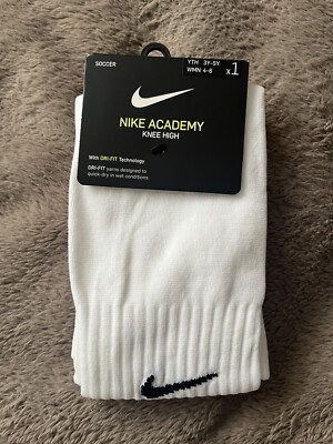 Nike Academy Over-The-Calf Soccer Socks, White,Small Wmn 4-6