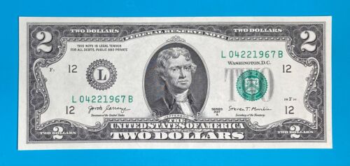 April 22, 1967 : L 04221967 B BIRTHDAY Note $2 Two Dollar Bill *UNC* - Picture 2 of 3