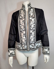 Bloomingdales Women's Size 4P Gorgeous Vintage Silk Embroidered Floral Blazer