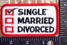 Vintage Patch Checkmark Single Married Divorced FREE SHIPPING