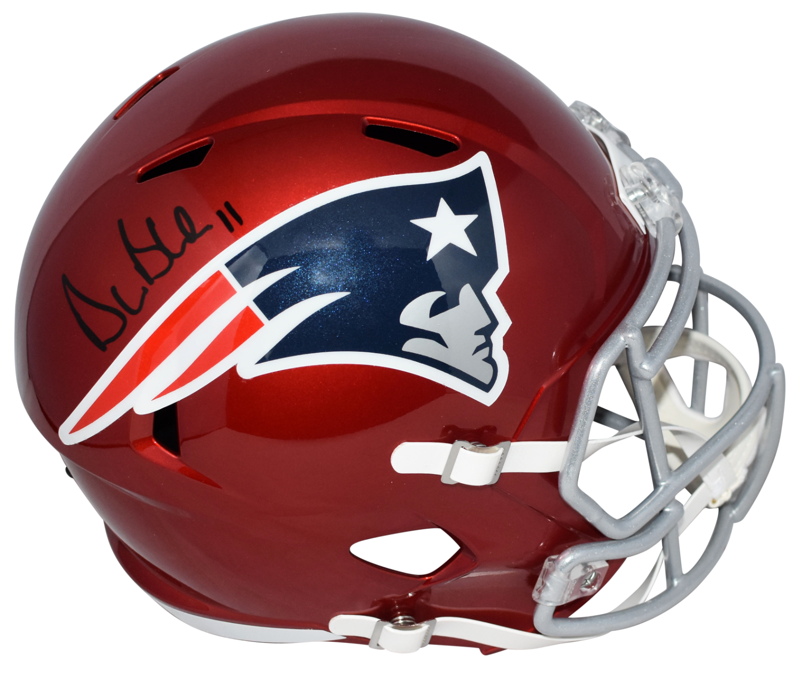 Drew Bledsoe Autographed Signed New England Patriots FLASH FULL SIZE SPEED HELMET BECKETT 