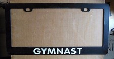 New "Gymnast" Black License Plate Frame Metal