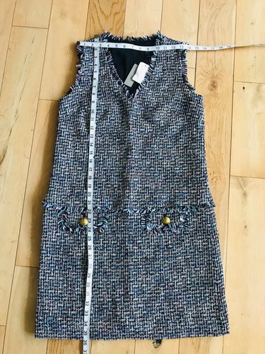 £245 BNWT J CREW BLACK MULTICOLOUR METALLIC TWEED FRINGE SHEATH DRESS UK8 10 - Picture 22 of 24