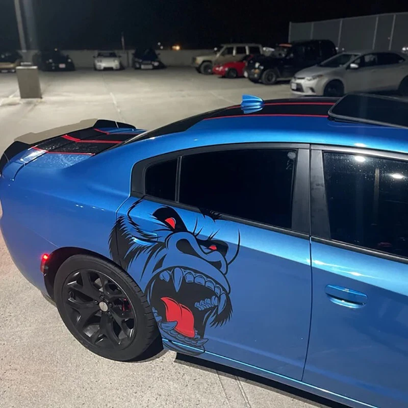 Calcomanía auto ventana lateral derecha/capucha horror mono tótem coche pegatina vinilo gráfico Foto 4 de 4