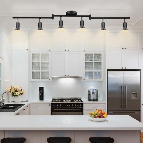 6-Light Track Lighting Kit, Flush Mount Ceiling Spot Lights Fixture 6 x 3W GU10 - Picture 10 of 28