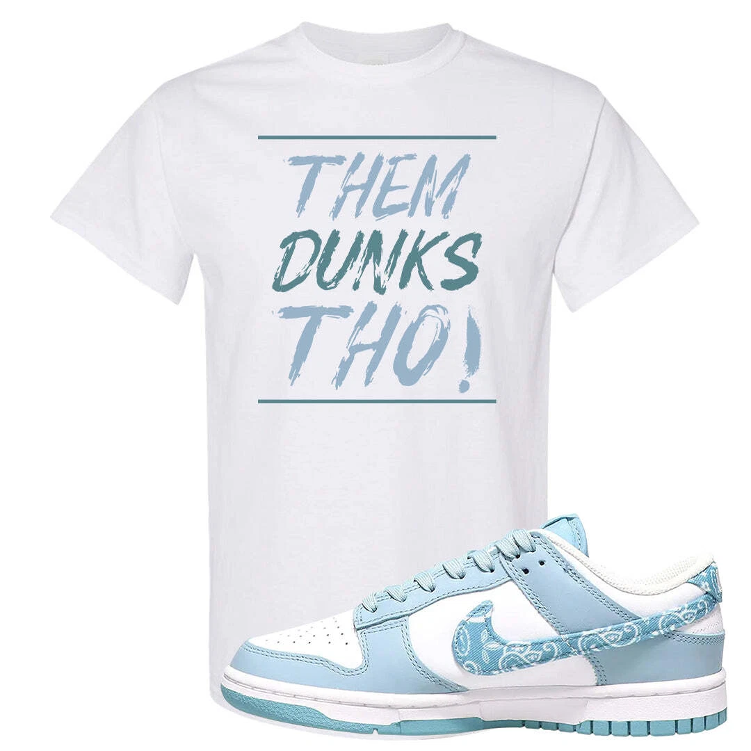 blue and white dunks shirt