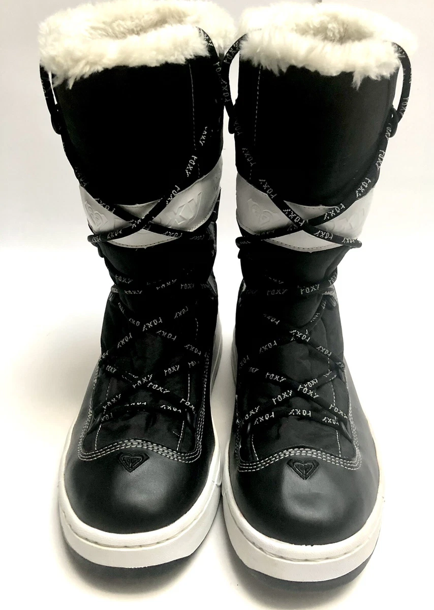 Bottes Neige Roxy Alpine Collection Sadie - Noir, Fausse Fourrure, Taille US 9.5