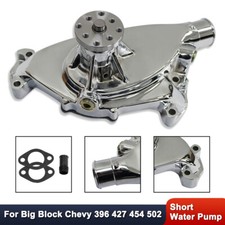 For Chevy Big Block 396 402 454 502 High Volume Short Water Pump Chrome Aluminum