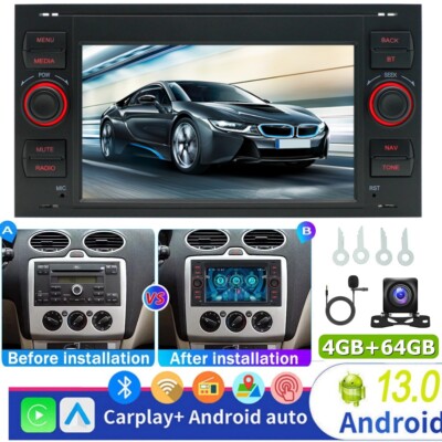For Ford Focus Transit MK7 S-Max 4+64G Car Stereo Radio Carplay GPS Navi Android