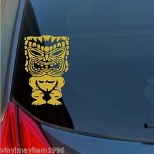 Hawaiian Tiki god vinyl sticker decal Maui Kauai lei tribal Polynesian culture