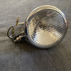 Vintage Motorcycle Fog Light Chrome Base Harley Davidson Chopper Lamp Retro