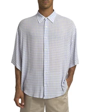AMI Checked Relaxed Short Sleeve Shirt MSRP $435