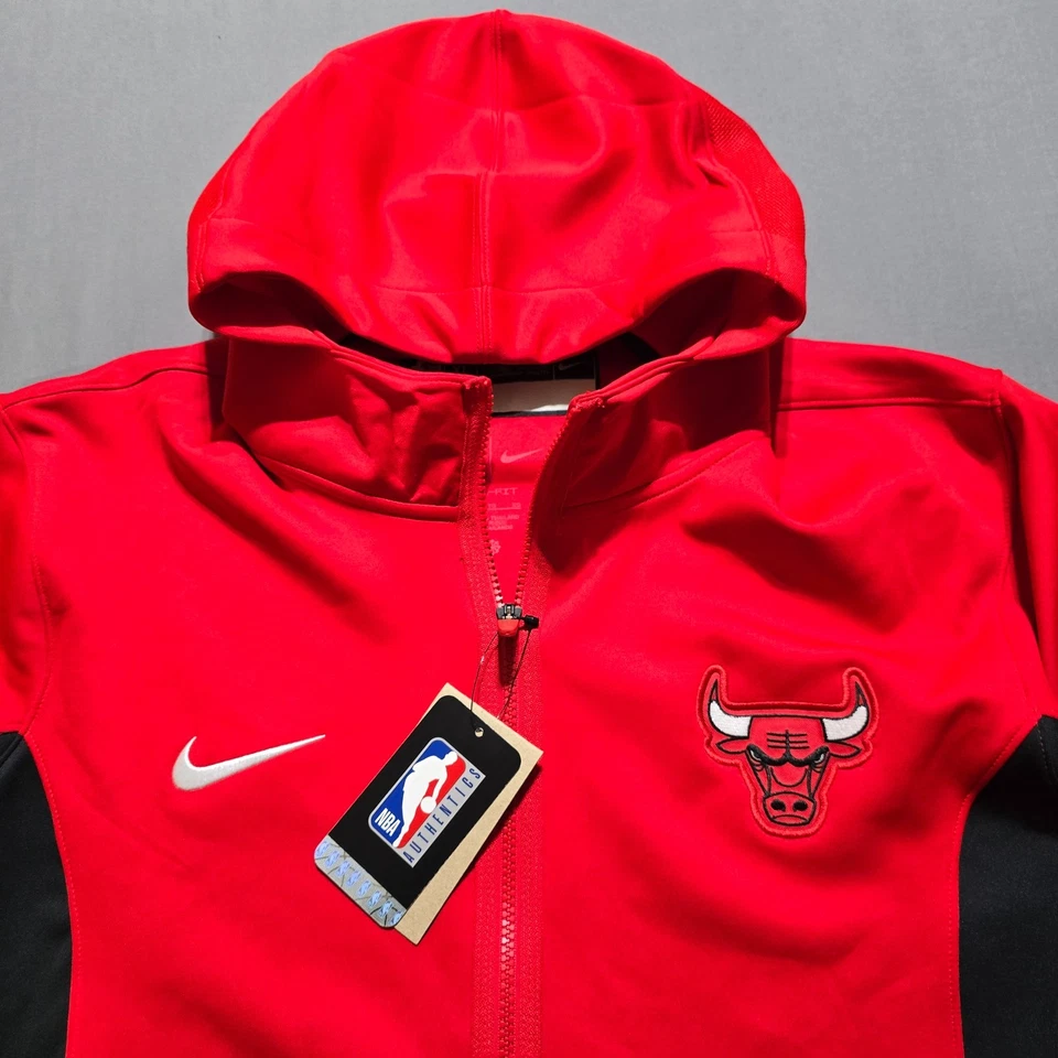 Nike Мужская красный Chicago Bulls 2023/24 подлинный Showtime молнии толстовка с капюшоном XL новый $140 - Изображение 2 из 4