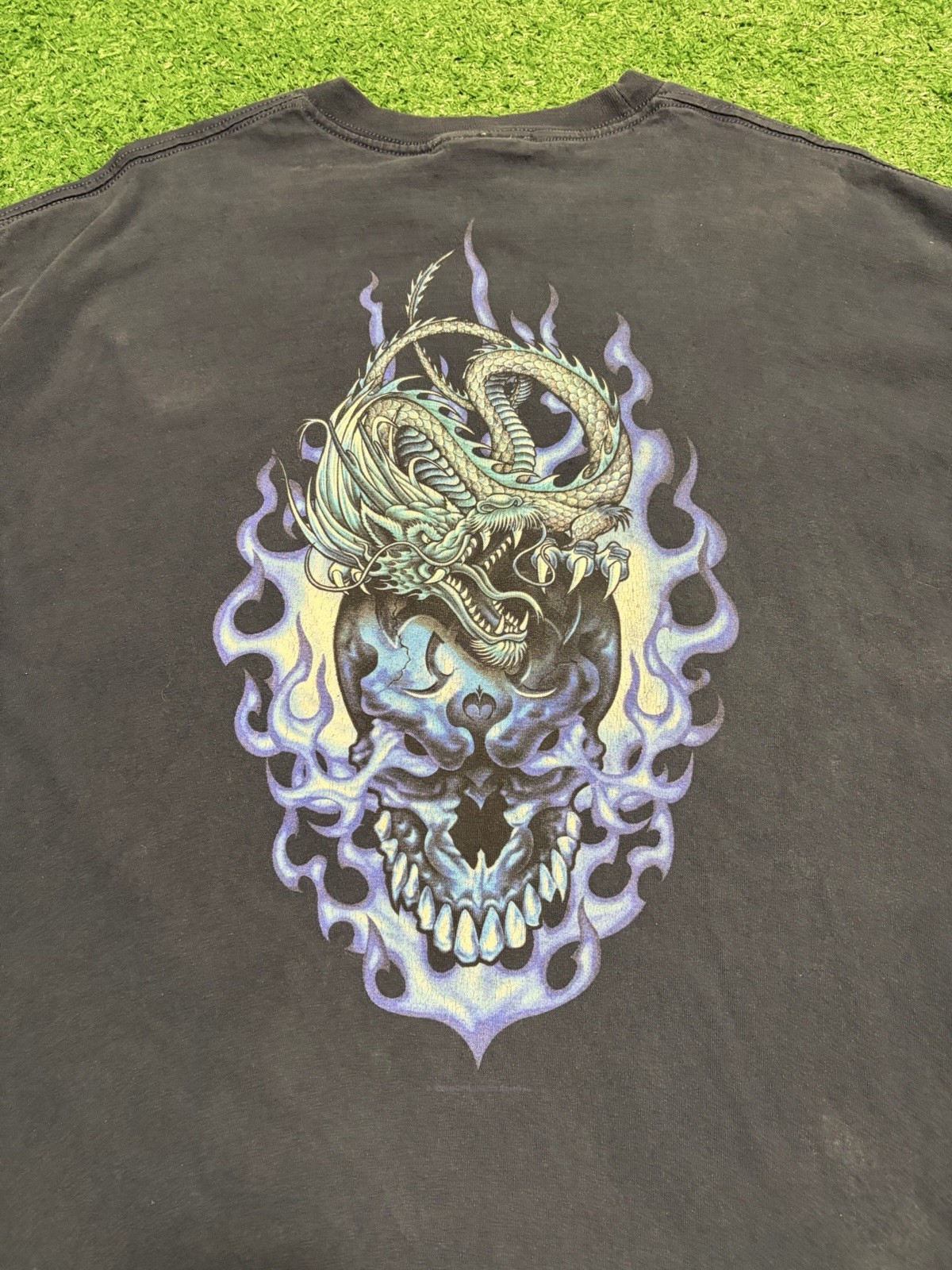 Vintage Guardians of Paradise T-shirt Flame Dragon Skull ODM Tag Size XL