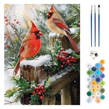 Winter Cardinal Paint By Numbers Kit Christmas DIY Kit Wall Art Decoration New