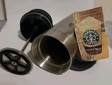 Starbucks Barista 16 oz French Press Stainless Steel Travel Mug New 