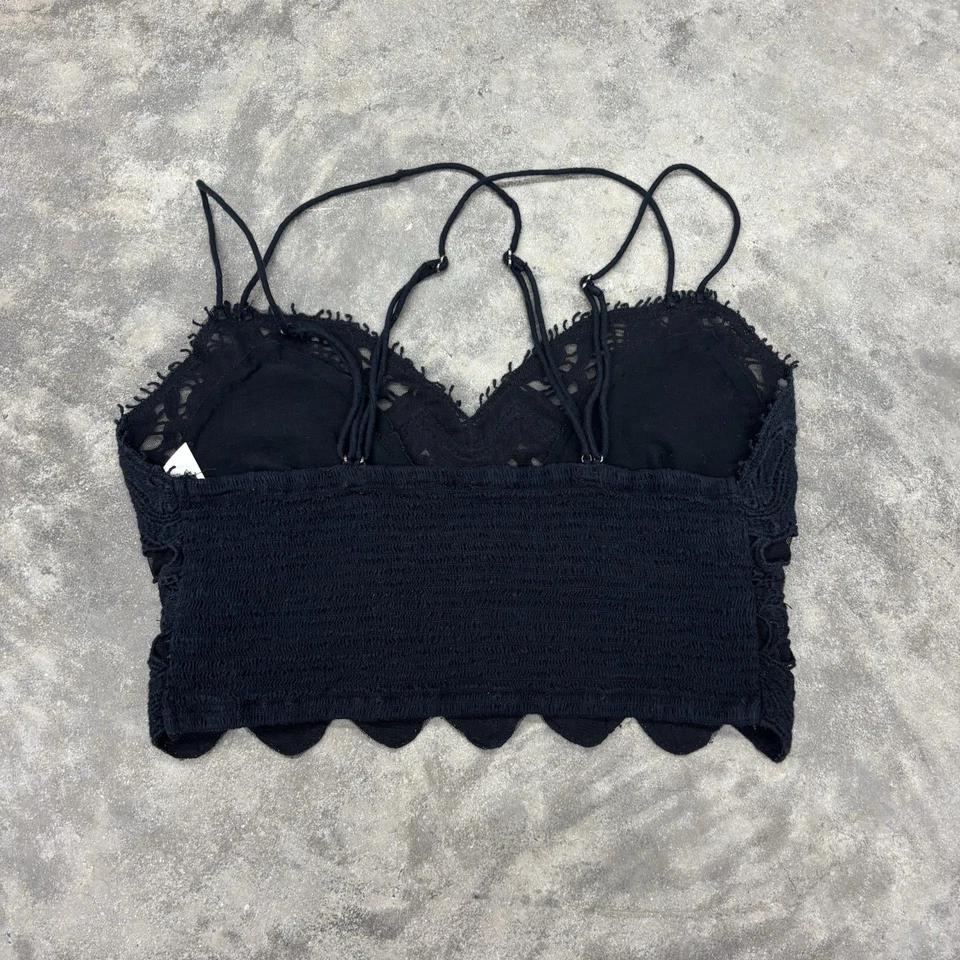 Sujetador corto Free People One Celine negro aterciopelado de encaje XS/S? Foto 2 de 4