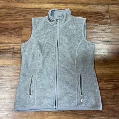 Karen Scott Sport Fleece Full Zip Vest Mock Neck Sleeveless Polyester Women's PS