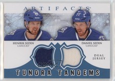 2012-13 Artifacts Tundra Tandems Dual Jerseys Blue Henrik Sedin Daniel HOF 0c3
