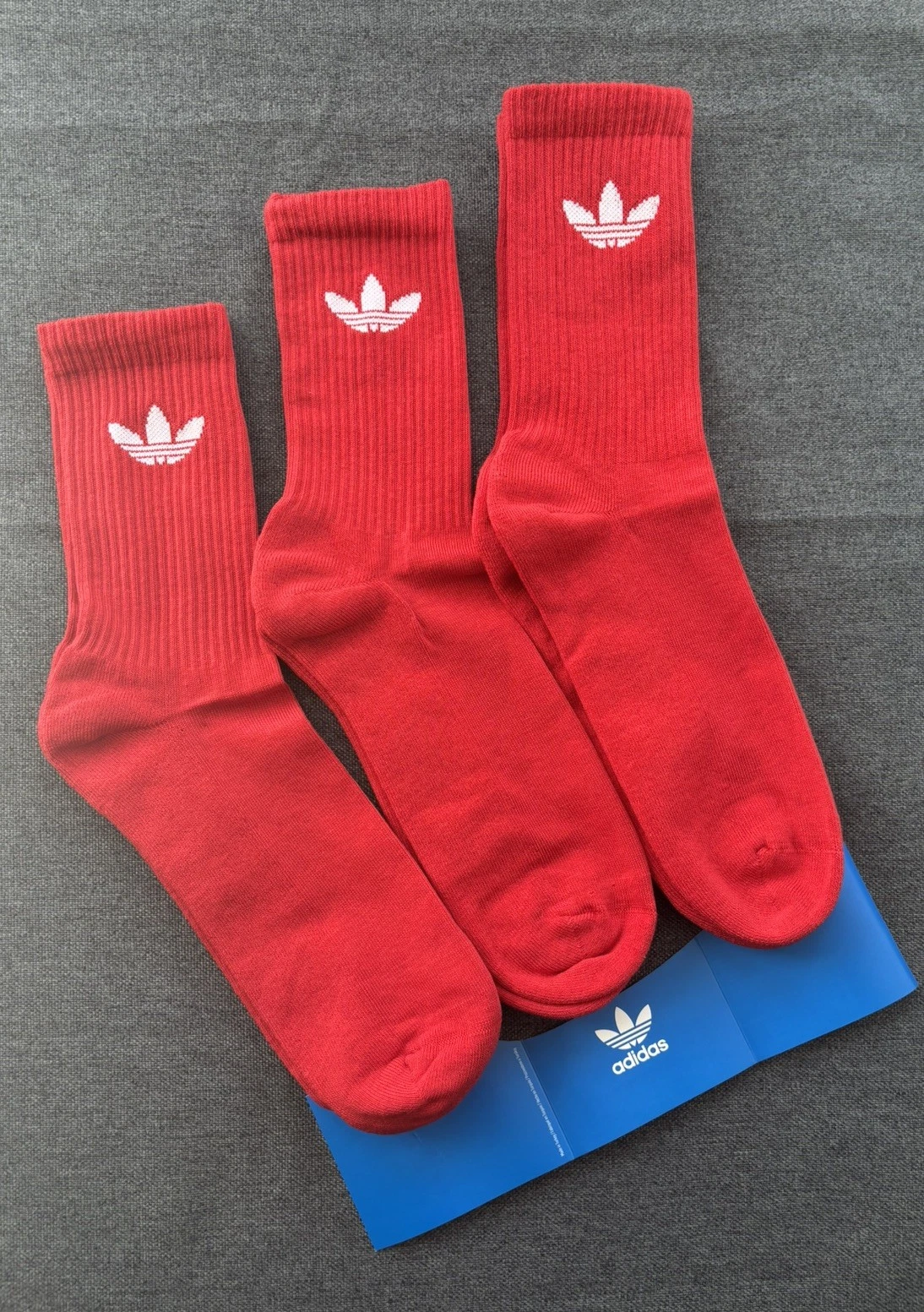 Adidas originals cushioned Cotton Crew Socks Large 7-11 Uk men woman Red gift