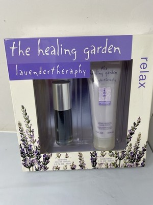 The Healing Garden Lavender Therapy Relaxation 7oz Lotion 1.5oz Parfum Set
