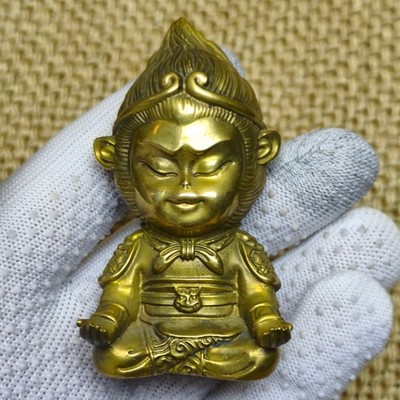 Brass copper sculpture Monkey King ornament  Artistic animal Journey to the west