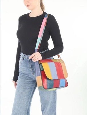 Firenze Florence Patchwork Pieces of Genuine Leather  Purse Handbag Italy Medium