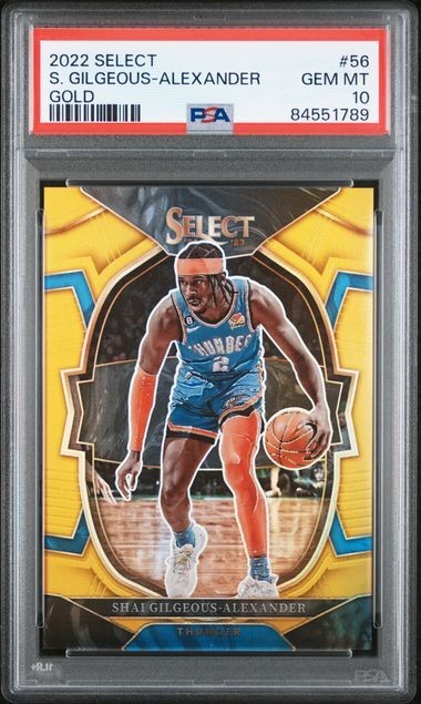 2022-23 Select SHAI GILGEOUS-ALEXANDER #56 Concourse True Gold Prizm 4/10 PSA 10