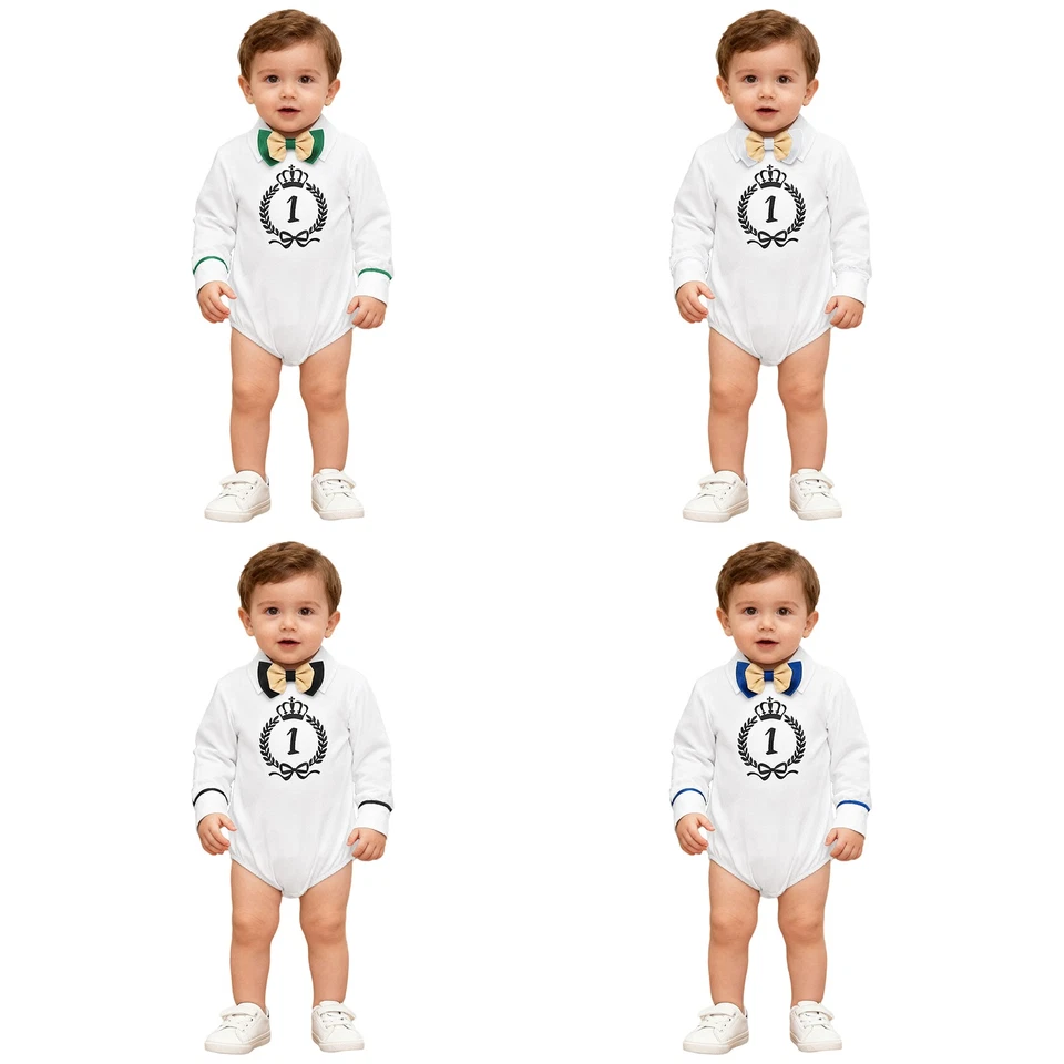 Tutina ragazzo con mosca vestito gentleman party outfit neonato neonato - Immagine 2 di 3