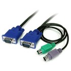 StarTech.com 6 ft 3-in-1 Ultra Thin PS/2 KVM Cable 1.8 m PS/2 PS/2 VGA Black 2 x