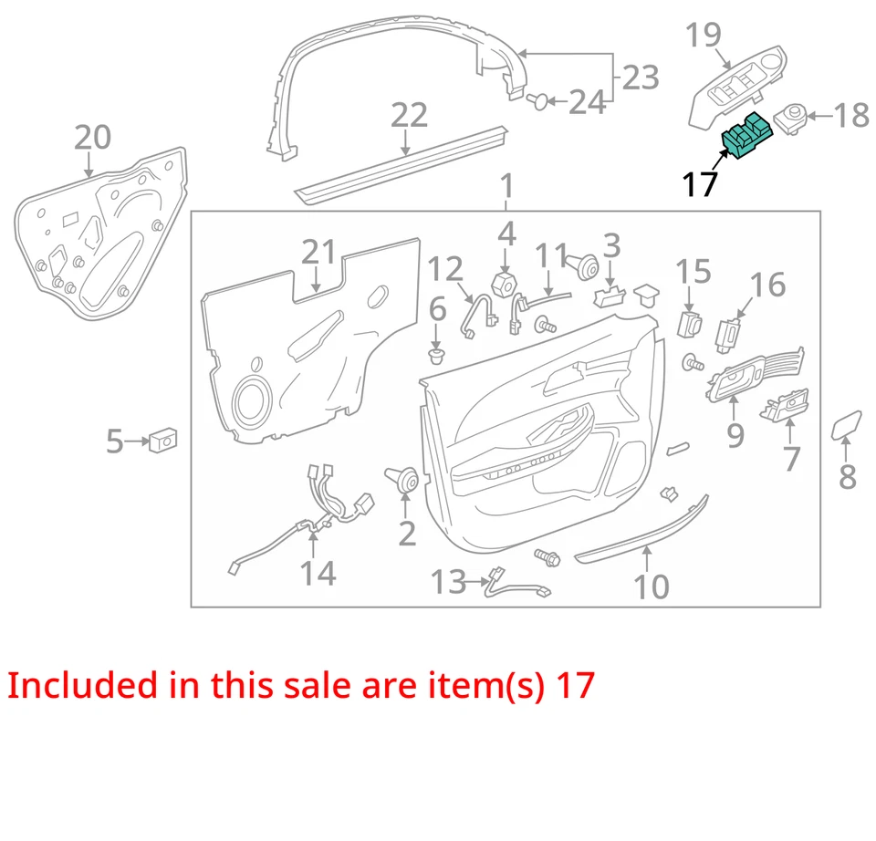 Chevrolet Malibu 2013-2013 conductor puerta izquierda maestro interruptor ventana eléctrica AIA3D Foto 3 de 4