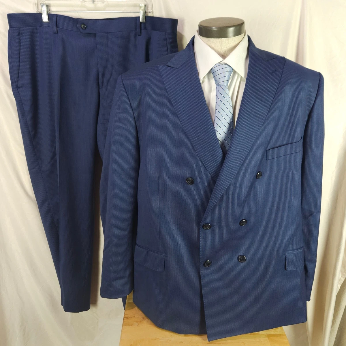 Double-Breasted Striped Suits for Men for sale | eBay
