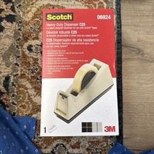 Scotch Heavy-Duty Weighted Desktop Tape Dispenser 3" Core Plastic Putty/Brown