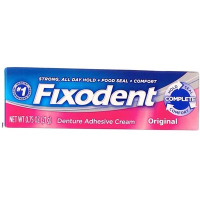 Fixodent Denture Adhesive Cream Original, Multi, 0.75 Oz, Pack of 4 Multi
