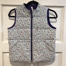 Hanna Andersson Reversible Winter Vest Floral Purple Size Eur 140 US 10