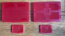 Lot of 2 OEM Red Nintendo Switch Game Cartridge Case Holder With 2 Micro SD Case