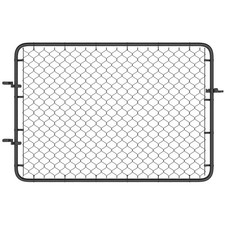 Chain Link Fence Gate, Galvanized Steel Garden Gate, Black