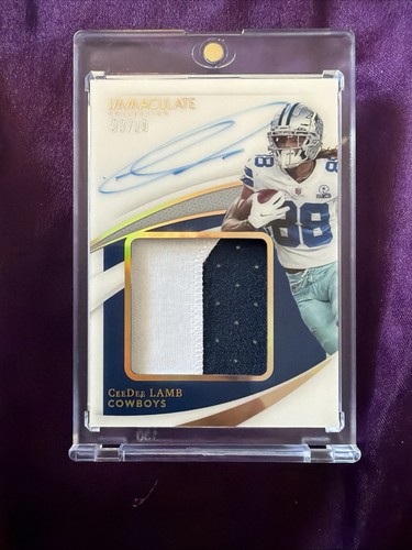 Ceedee Lamb Immaculate Auto Jersey Patch /10 🤮  Dallas Cowboys