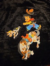 Vintage Dolly Toy Co. Cowboy Western Rodeo Child Nursery 4 pc Wall Plaques 1958