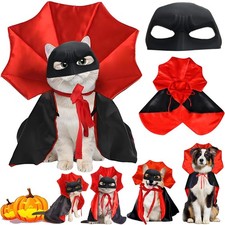 Cat Costumes, Cat Mask Cape Vampire Cats Costume Dog Halloween Vampire Costum...