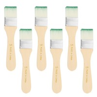 6 Pcs Pinselset FüR Malen, 5,9 Zoll Nylonborsten Flachpinsel, #5 GrüN/Weiß