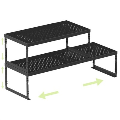 Adjustable Expandable Metal Storage Shelf, Standing Shelf Unit for Kitchen Ca...