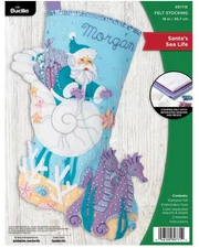 DIY Bucilla Santas Sea Life Beach Christmas Felt Stocking Kit 89771
