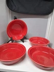 Vintage HLC Fiestaware 4 Set Scarlet Red Cereal/Soup Bowls Brand New Lot B